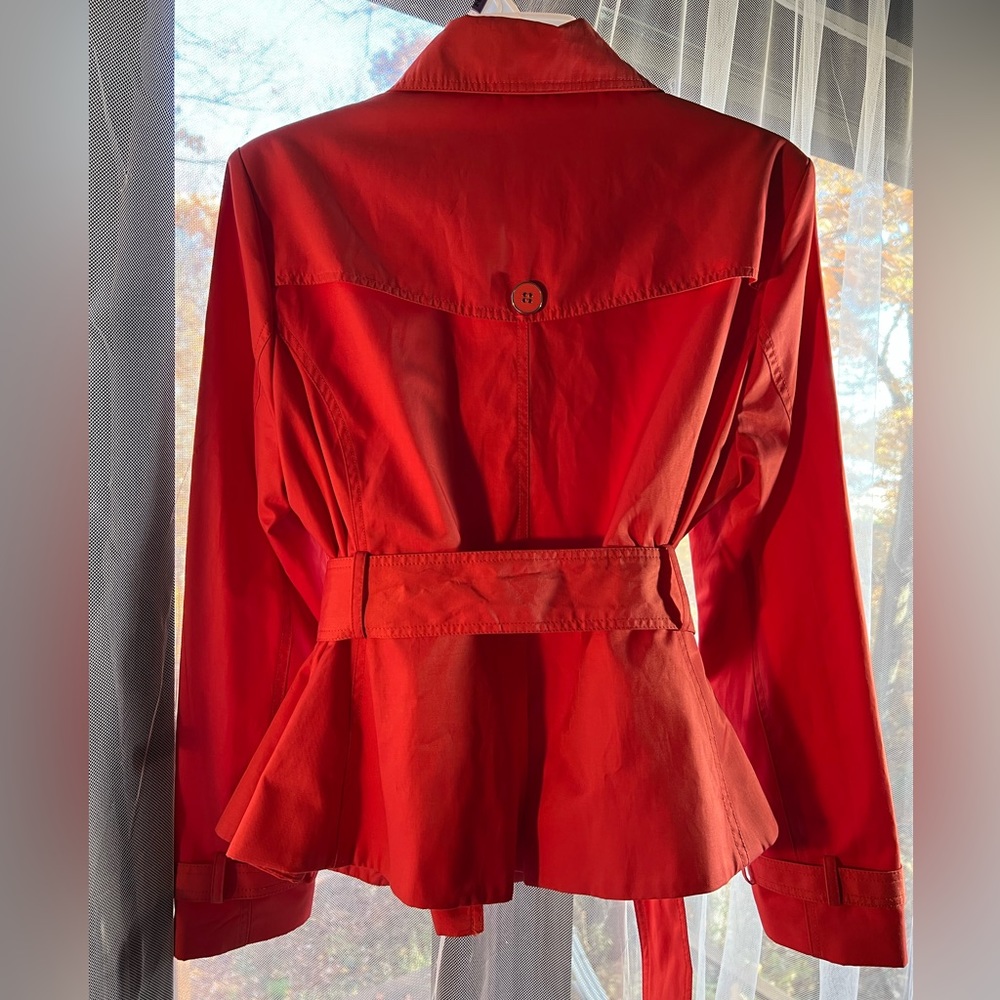 Black Rivet Beautiful orange trench coat. Cute design, asymmetric zipper. S XXL - Picture 3 of 9